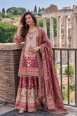 Floral Printed Sharara Suit with Embroidery